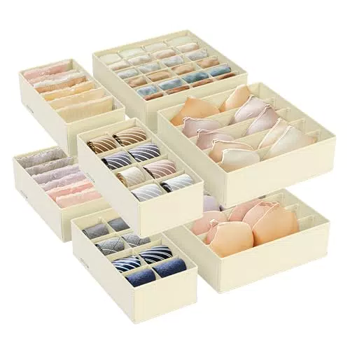 SONGMICS Unterwäsche Organizer - Schubladen-Organizer faltbar für BHs, Socken, Krawatten
