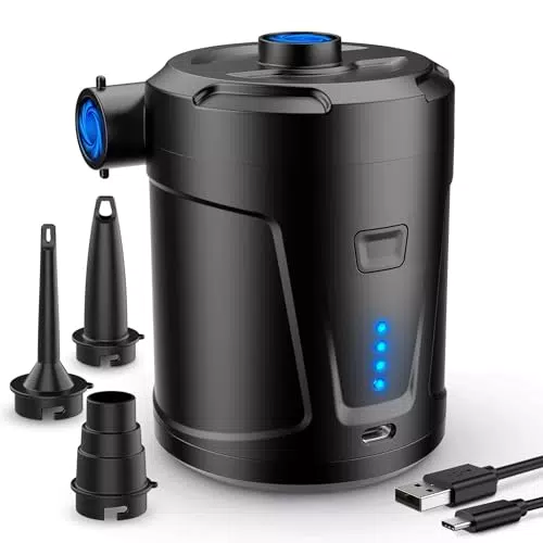 SUPPOU Elektrische Luftpumpe, tragbare Pumpe für Planschbecken und Luftmatratzen