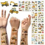 Tattoo Kinder - Wasserdichte Baustelle Fahrzeuge für Geburtstagsparty Deko