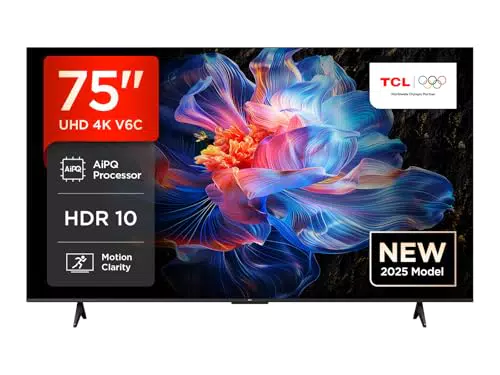 TCL 75V6C 75 Zoll 4K HDR Smart TV mit Google TV und Dolby Audio