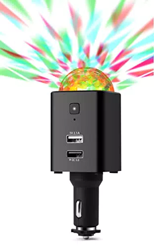 Technaxx TX-159 Mini Discokugel für Auto mit LED und USB-Ladefunktion