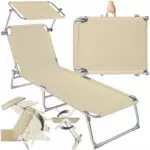 tectake Klappbare Liegestuhl mit Sonnenschutz und verstellbarer Rückenlehne