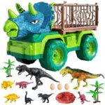 TEMI Dinosaurier Transporter Spielzeug für Kinder von 3–5 Jahren mit Spielmatte
