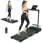 THERUN Klappbares Laufband 2 in 1 bis 12 km/h mit Touchscreen-LED Anzeige