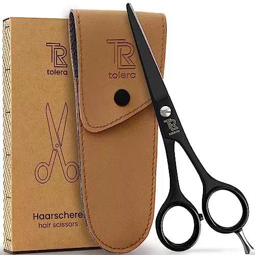 TOLERA Friseurschere - Präzise unisex Haarschneideschere mit Etui
