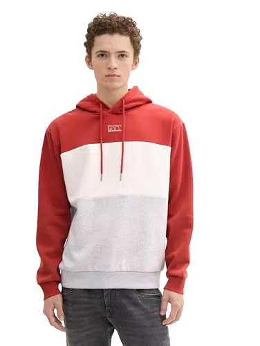 TOM TAILOR Denim Herren Colorblock Hoodie Sweatshirt