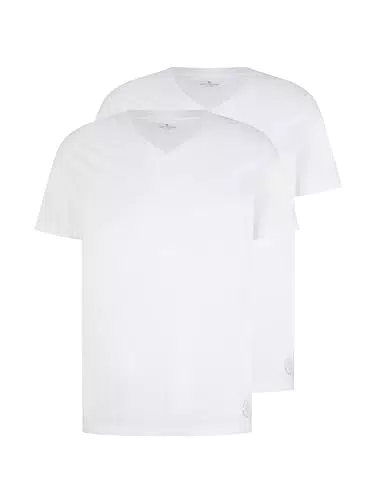 TOM TAILOR Herren T-Shirt mit V-Ausschnitt im Doppelpack