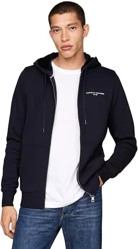 Tommy Hilfiger Herren Hoodie mit Reißverschluss und Futter aus Wolle