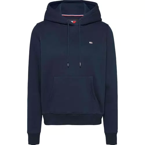 Tommy Jeans Damen Hoodie Flag Regular Fit, Blau