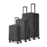 travelite 4-Rad Koffer Set 3 teilig Größen L/M/S, Gepäck Serie BALI: ABS Hartschalen Trolleys mit TSA Kombinationsschloss