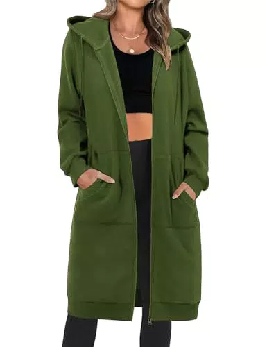 Tuopuda Damen Kapuzenpullover mit Reißverschluss – Langarm Hoodie für Herbst/Winter