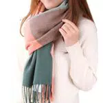 Tuopuda Damen Schal Kariert Pashmina XXL Oversized Winterschal Tartan Poncho