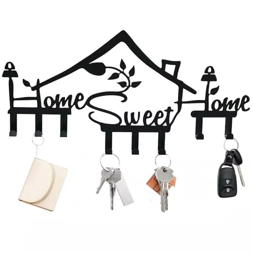 Tyokas Schlüsselbrett Modern Home Sweet Home mit Haken und Kleiderablage