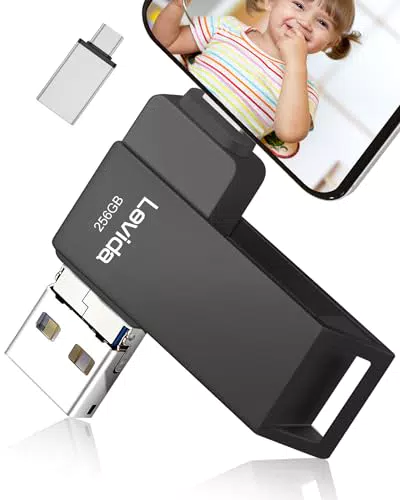 Levida USB Stick 256GB, Speicherstick USB 3.0 mit automatischem Backup für iOS und Android