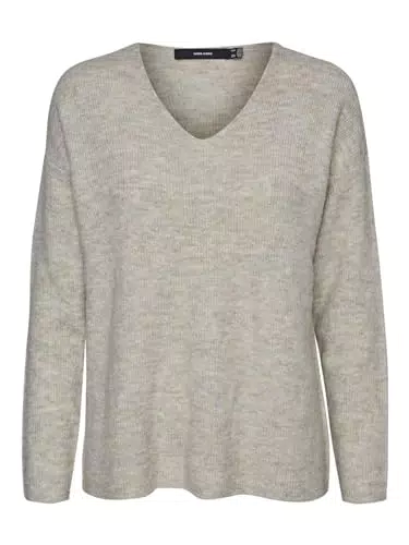 VERO MODA Strickpullover V-Ausschnitt Langarm Jumper VMCREWLEFILE