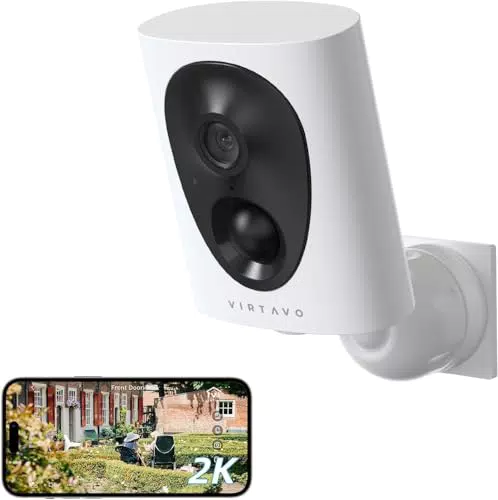 Virtavo 2K Überwachungskamera Außen Akku, WLAN, Nachtsicht, Alexa kompatibel