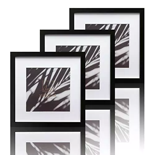 VUVUZULA Fotorahmen 30x30cm quadratisch mit Passepartout für Fotos
