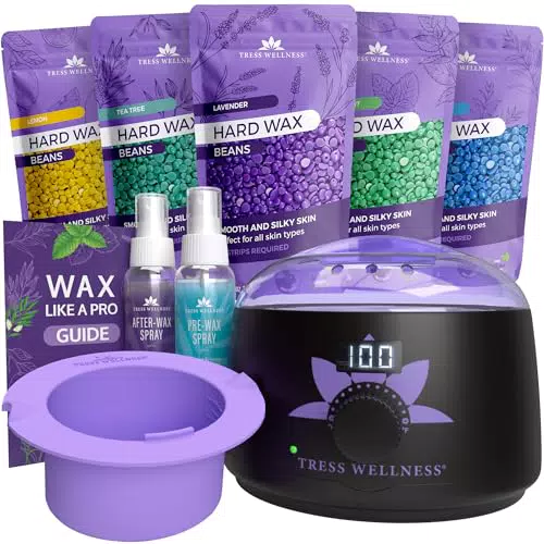 Waxing Wachswärmer Set - Heißwachsgerät für Haarentfernung mit Silikonschale