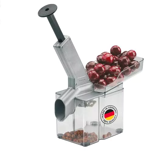 Westmark Kirschenentkerner mit schräggestellter Schütte und großer Kernkassette