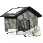 WHDPETS Katzenhaus Outdoor – Wetterfeste, faltbare Katzenhöhle für Streuner
