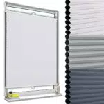 WOLTU Wabenplissee Verdunklung Thermo Doppelplissee Klemmfix - Grau-Weiß
