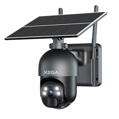 Xega 3G/4G LTE Außen Sicherheitskamera mit SIM-Karte und Solarbetrieb, IP66