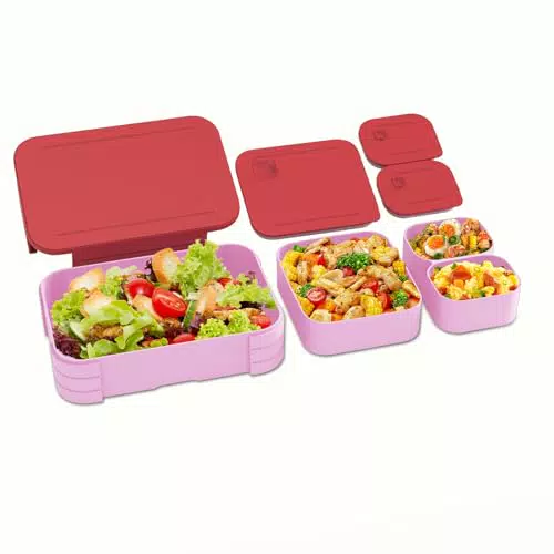 XJIANFU Brotdose für Kinder, Auslaufsichere Bento-Box mit Fächern