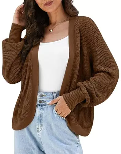 Yommay Damen Strickjacke Leichte Elegante Open Front Cardigan für Herbst und Winter