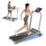 YPOO Klappbares Laufband mit Steigung, leise, mit Griff und APP-Steuerung