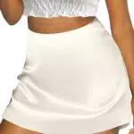 Zeagoo Eleganter Satin Minirock für Damen mit elastischem Bund und Reißverschluss