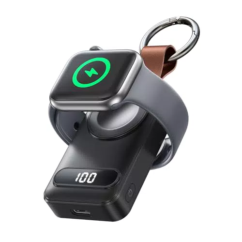 ZKAPOR Kabelloses Ladegerät für Apple Watch - Mini Power Bank mit LED-Anzeige