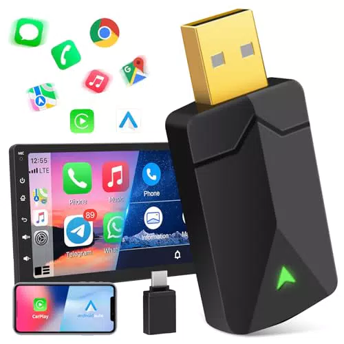 Brandname 2-in-1 Wireless Adapter für Android Auto und Carplay - Plug & Play