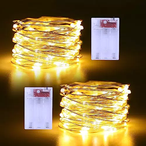 Echosari Lichterkette mit Batterien, 5m, 50 LED, 2 Modi für Garten und Party Deko