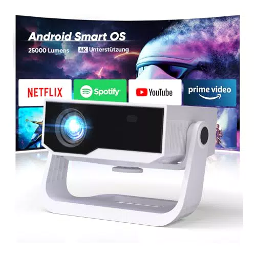 Smart Beamer 2025 - 4K, Android 11, WiFi 6, 25000 Lumen, Heimkino für PS5