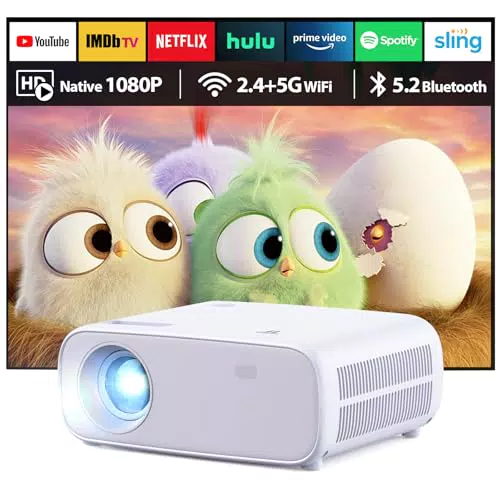 Wielio Beamer Full HD 1080P Projektor mit 4K Unterstützung, WiFi und Bluetooth