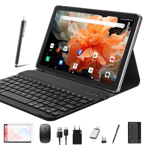 2025 Neueste Tablet 10 Zoll, 2-in-1 Tablet Mit Tastatur