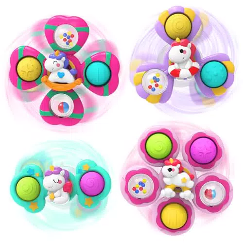 Maya & Lika Saugnapf Spielzeug Spinner für Babys ab 1 Jahr - Sensorisches Spielzeug