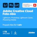Adobe Creative Cloud Foto-Abo 1TB – Lightroom & Photoshop für WIN/MAC