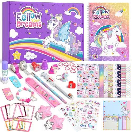 ADUSRIZ DIY Tagebuch Geschenkset für Mädchen von 8 bis 14 Jahren – Kreatives Scrapbooking