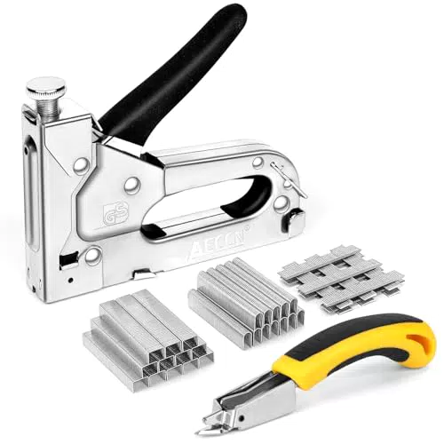 AECCN Handtacker Set 3 in 1 - Tackerpistole für Holz, Stoff und Dachpappe