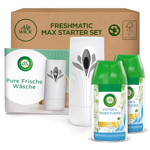 Air Wick Freshmatic Max PURE – Automatisches Raumspray mit Nachfüllern für Frische Wäsche