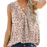 Aokosor Tank Top Damen Sommer Top Elegant Oberteile Tshirt Ärmellos Damen V Ausschnitt Lässig Locker Schwarz
