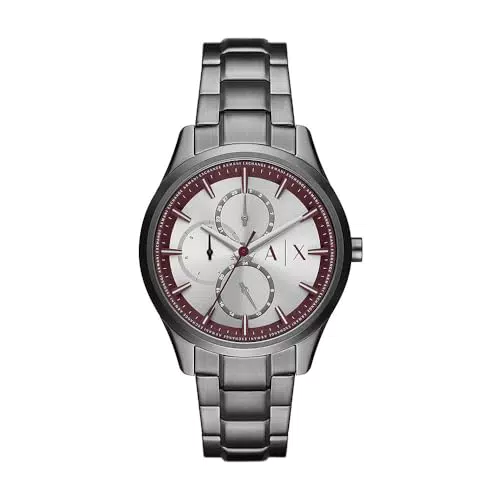 Armani Exchange Herrenuhr Dante Quarz mit Edelstahlarmband, 42 mm