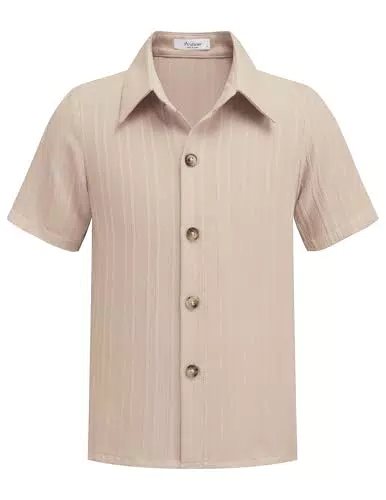 Arshiner Kurzarm Hemd für Jungen - Leinenhemd für Freizeit und Schuluniform
