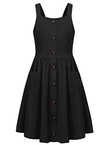 Arshiner Ärmelloses Kinderkleid mit Knopfleiste - Elegantes Sommerkleid für Mädchen