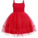 Arshiner Tüllkleid Mädchen Festliches Partykleid mit Rüschen für Kinder