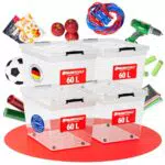 ATHLON TOOLS Aufbewahrungsboxen mit Deckel, lebensmittelecht, stapelbar