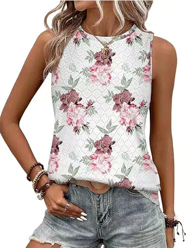 BAISHENGGT Damen Tank Tops Sommer Rundhals Ärmellos Basic T-Shirt