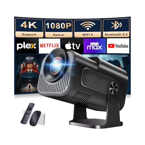 Beamer 4K Projektor mit WiFi 6, Bluetooth 5.2 und 270° Drehfunktion