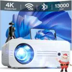 iZEEKER Mini Beamer Full HD 1080P 4K, 13000 Lux, WiFi, Bluetooth, für Heimkino